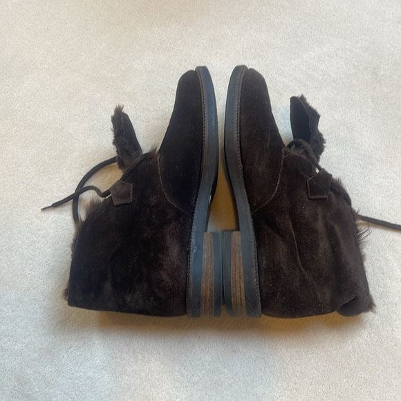 Stuart Weitzman Brown Suede and fur ankle desert boot size 9 - Picture 12 of 13